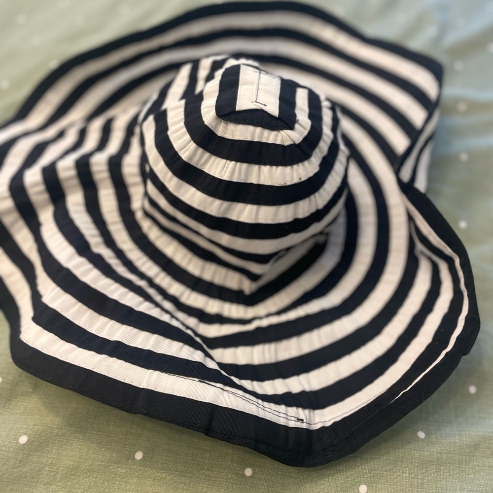 Calvin Klein Kids Black and White Striped Hat